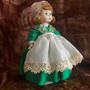 Vintage Madame Alexander Ireland Doll 551 with Stand 8 Inch Green Eye Irish Girl